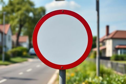 Senyal de trànsit en un pal a la vora d'un carrer